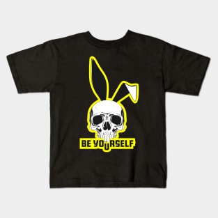 Be yourself bunny ears skull. Kids T-Shirt